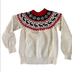 Lillunn Red Knit Sweater Exclusive Hand-Knits of Norway unisex wool sweater L